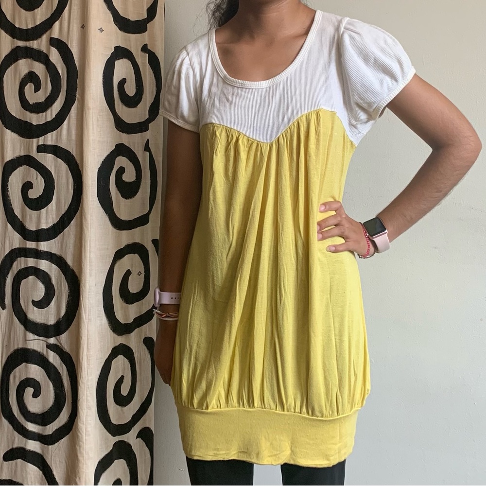 Urban Behaviour - Yellow & White Alice Dress/Top